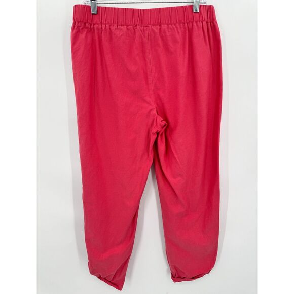 TALBOTS Washed Red Pull On Drawstring Cuffed Cotton Pant Size 6 - Picture 4 of 8